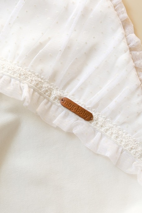 Плед на выписку и крещение с фатином Ursula, Молочный - фото 3