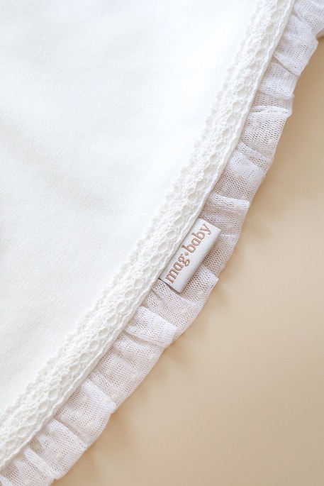 Плед на выписку и крещение с фатином Ursula, Молочный - фото 6