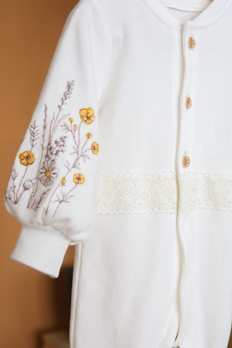 Человечек с шапочкой Wild flowers, Молочный - фото 4