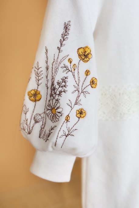 Человечек с шапочкой Wild flowers, Молочный - фото 3