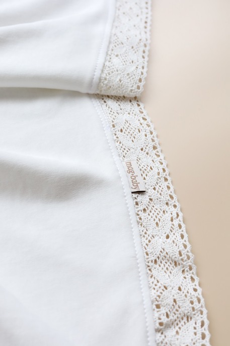 Плед на выписку и крещение Wild flowers, Молочный - фото 6