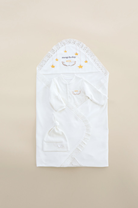 Комплект з чоловічком Wings, Молочний