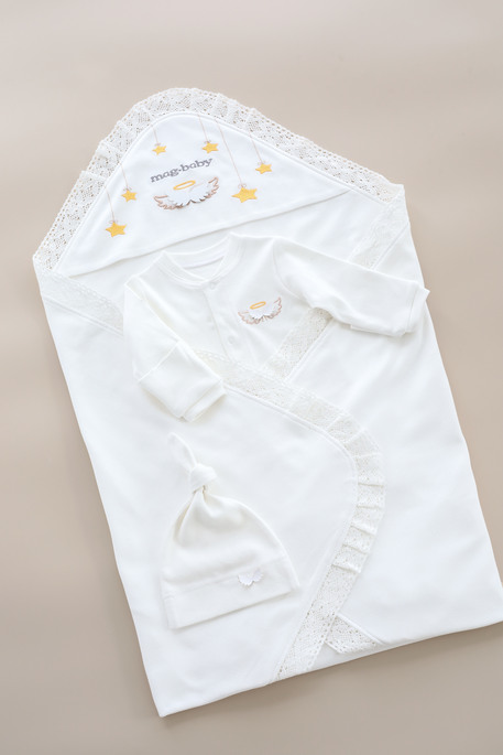 Комплект з чоловічком Wings, Молочний - фото 7