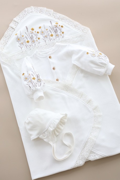 Комплект з чоловічком Wild flowers, Молочний - фото 6