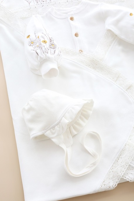 Комплект з чоловічком Wild flowers, Молочний - фото 3