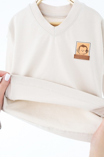 Лонгслив Pictures, Слоновая кость - фото 2