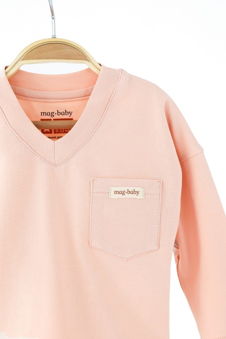 Лонгслив Pocket, Персиковый - фото 2