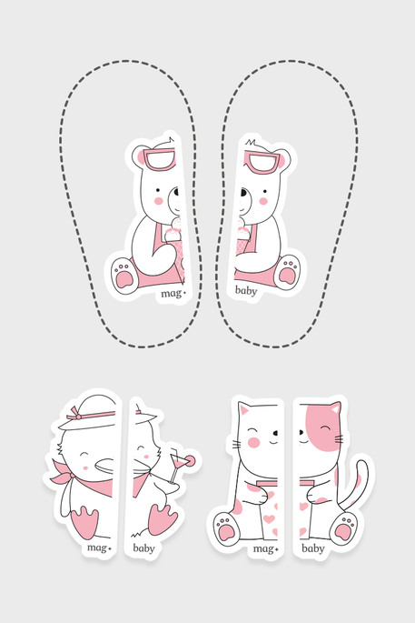 Обучающие наклейки для обуви Pink summer