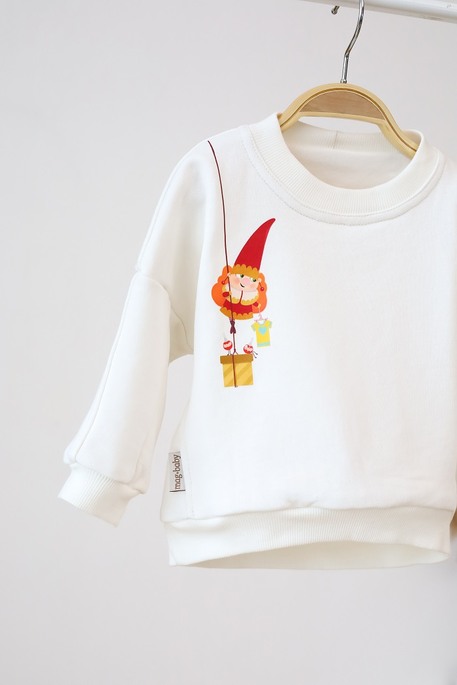 Новогодний свитшот Gnome, молочный - фото 3