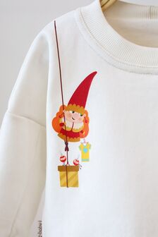 Новорічний світшот Gnome, Молочний - фото 3