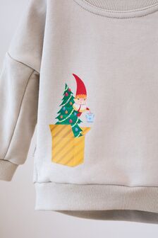 Новорічний світшот Gnome, Слонова кістка - фото 5