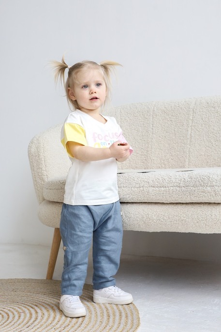 Льняные штаны-шорты Ivon, Синие - фото 5