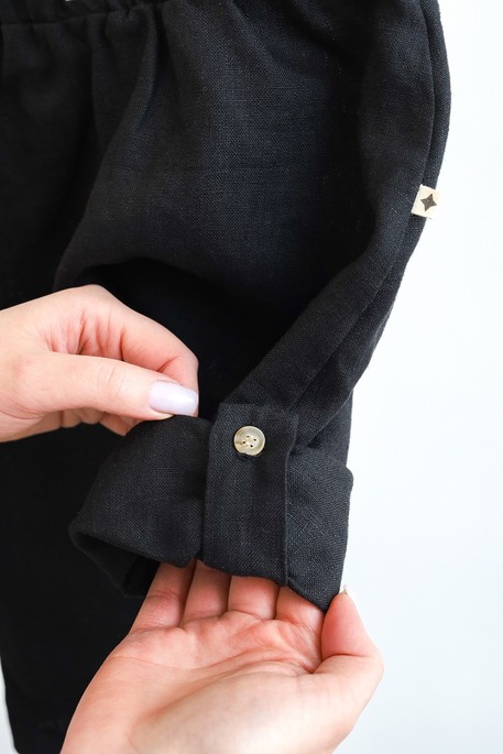 Льняные штаны-шорты Ivon, Черные - фото 3