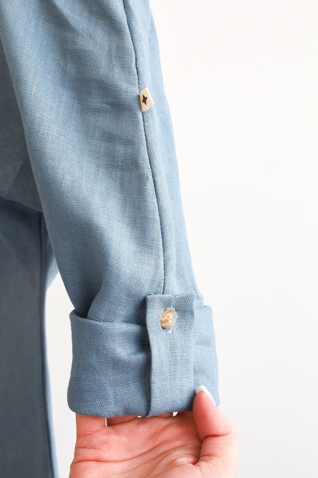 Льняные штаны-шорты Ivon, Синие - фото 4