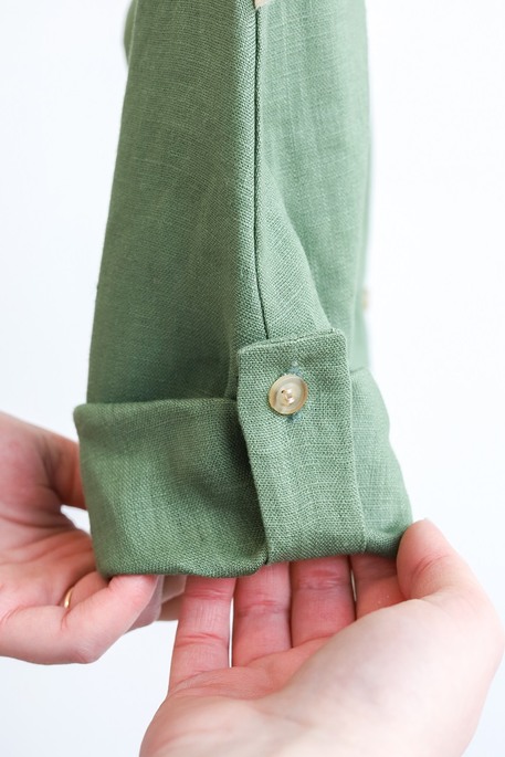 Льняные штаны-шорты Ivon, Зеленые - фото 5