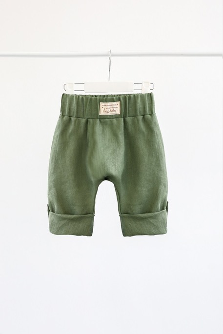 Льняные штаны-шорты Ivon, Зеленые - фото 3