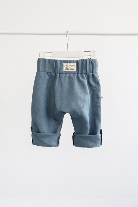 Льняные штаны-шорты Ivon, Синие - фото 3