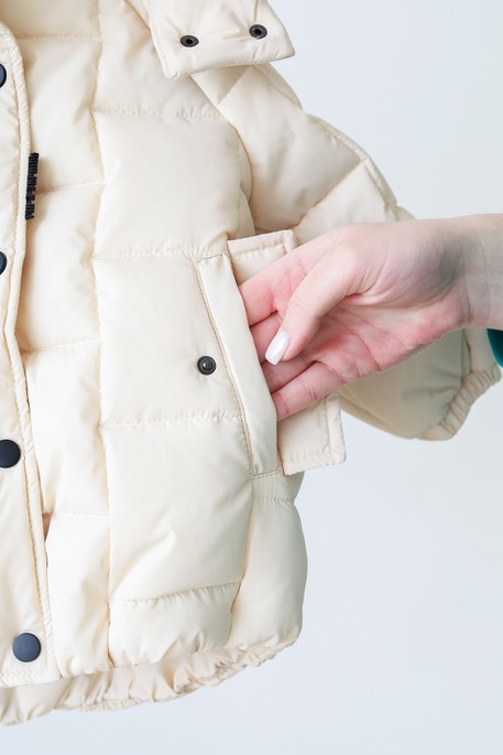 Зимняя куртка-пуффер Brick, Кремовая - фото 8