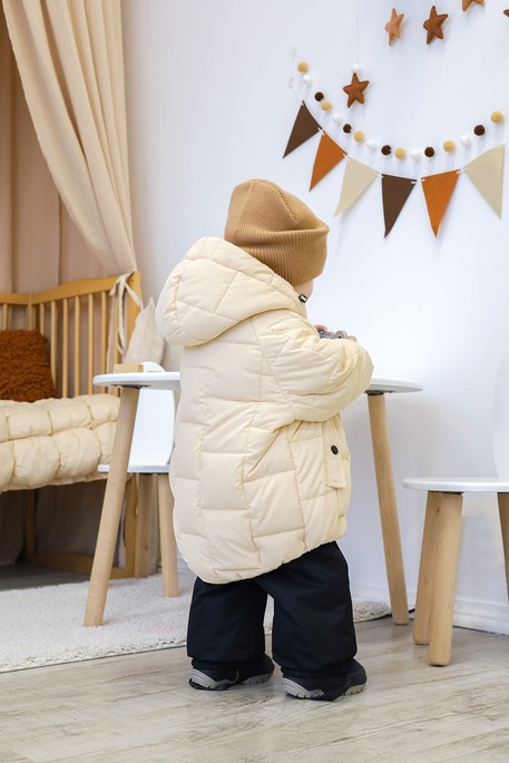 Зимняя куртка-пуффер Brick, Кремовая - фото 5