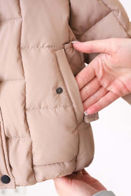 Зимняя куртка-пуффер Brick, Мокко - фото 6