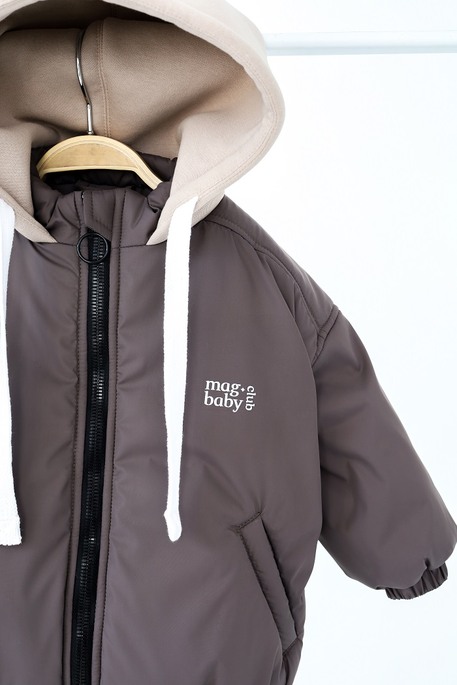 Куртка-бомбер Bonny, Серо-коричневая - фото 4