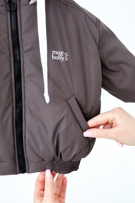 Куртка-бомбер Bonny, Серо-коричневая - фото 6