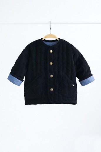 Вельветова стьобана куртка Dutta, Чорна - фото 1