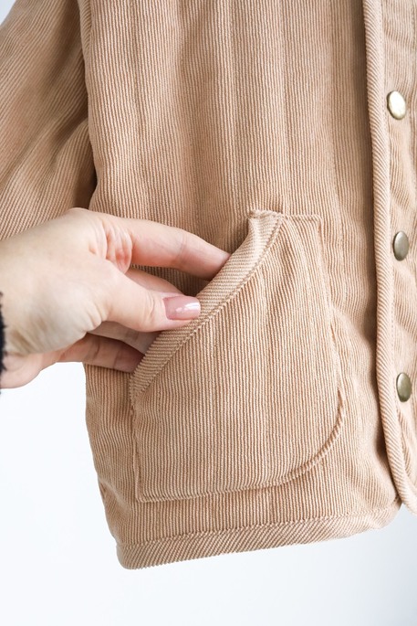 Вельветовая стеганая куртка Dutta, Бежевая - фото 3