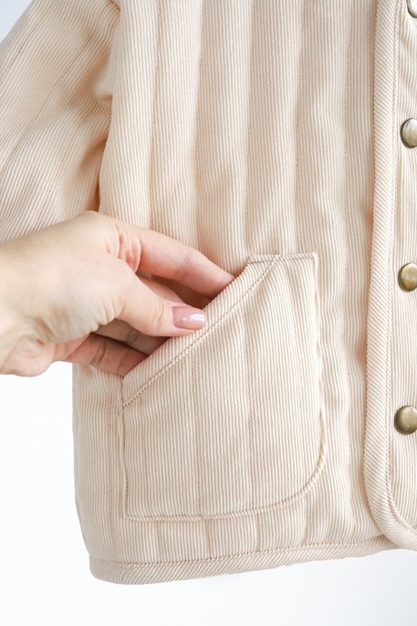 Вельветовая стеганая куртка Dutta, Ванильная - фото 5