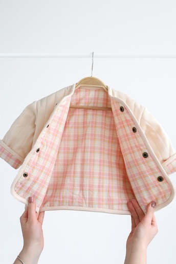 Вельветова стьобана куртка Dutta, Ванільна - фото 2