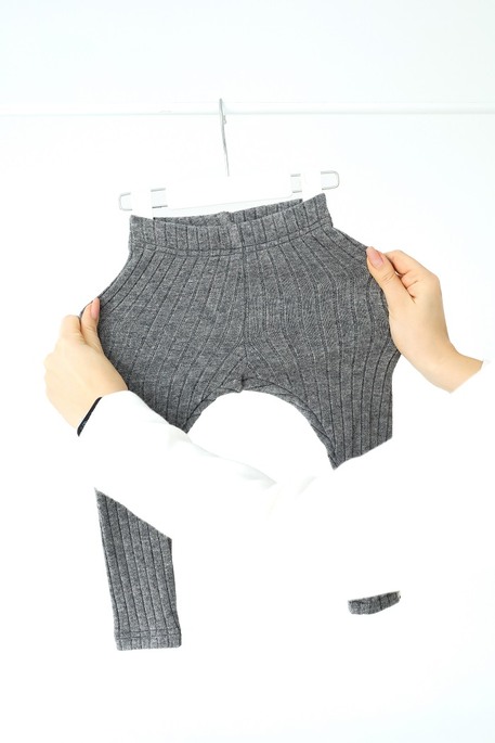 Лосины в рубчик Alice, Серый меланж - фото 4