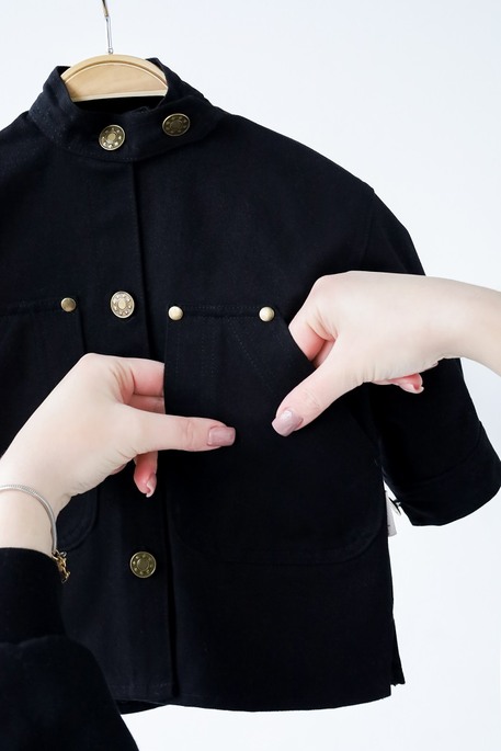 Джинсова куртка-сорочка Kinsley, Чорна - фото 3