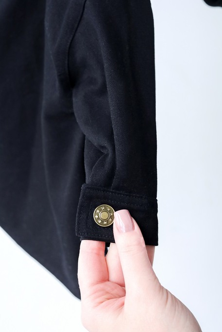 Джинсова куртка-сорочка Kinsley, Чорна - фото 6