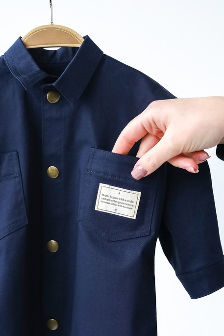 Котонова сорочка Pair, Темно-синя - фото 4