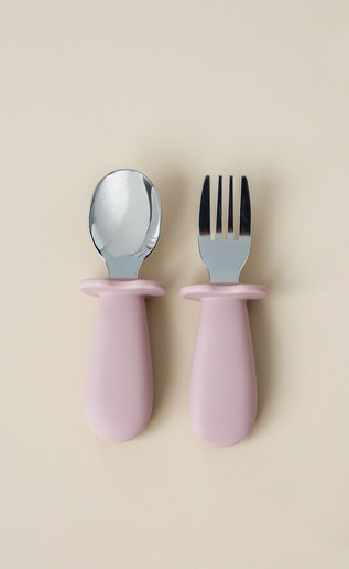 Ложка з виделкою Metal, Рожева