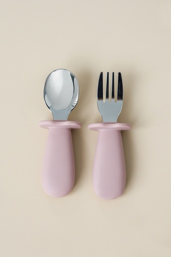 Ложка з виделкою Metal, Рожева