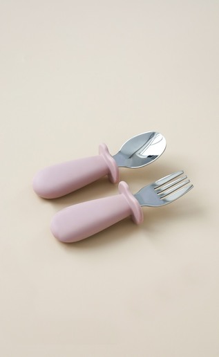 Ложка з виделкою Metal, Рожева - фото 3