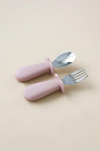Ложка з виделкою Metal, Рожева - фото 3