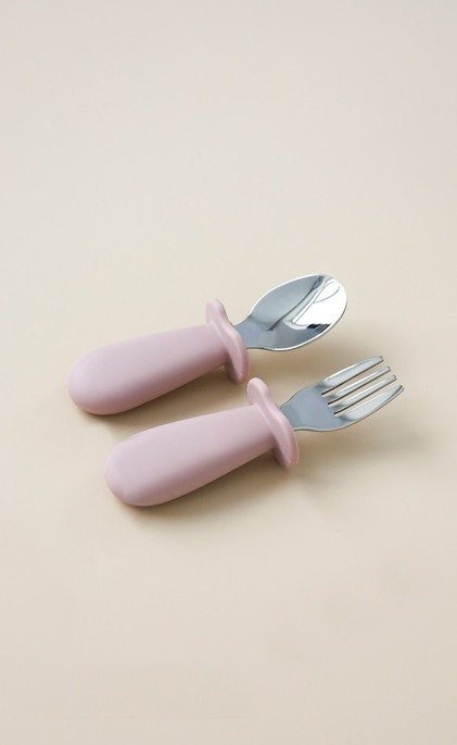 Ложка з виделкою Metal, Рожева - фото 3