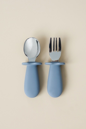 Ложка з виделкою Metal, Сіра