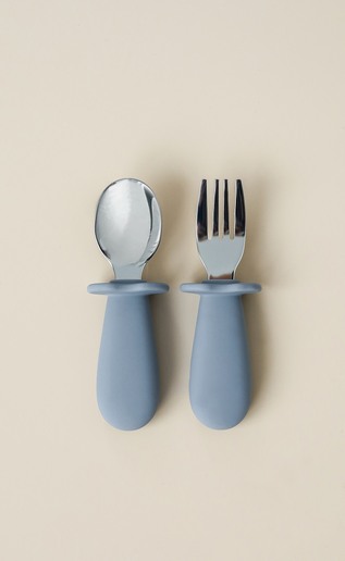 Ложка з виделкою Metal, Сіра