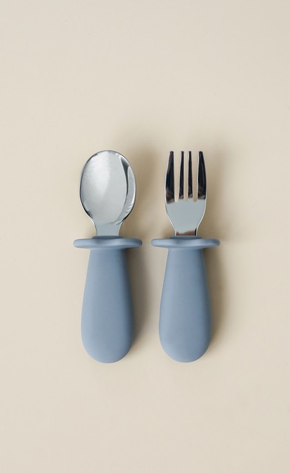 Ложка з виделкою Metal, Сіра