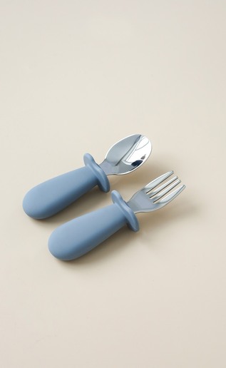 Ложка з виделкою Metal, Сіра - фото 3