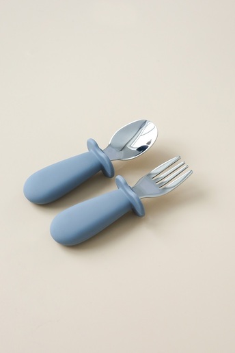 Ложка з виделкою Metal, Сіра - фото 3