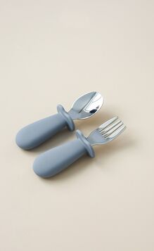 Ложка с вилкой Metal, Серая - фото 3