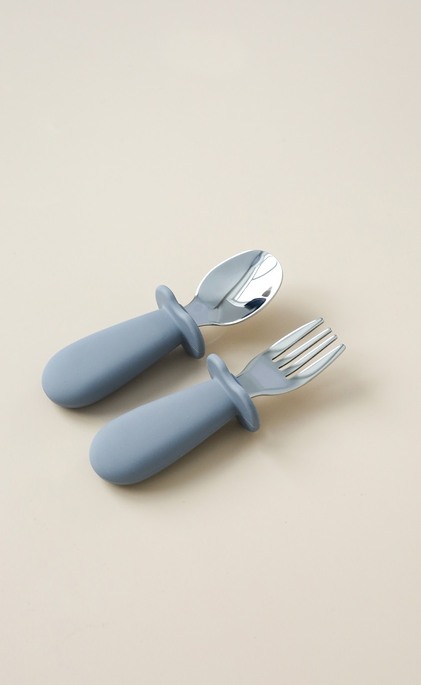 Ложка з виделкою Metal, Сіра - фото 3