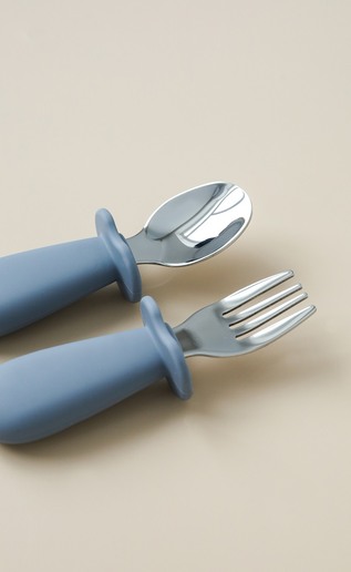 Ложка з виделкою Metal, Сіра - фото 1