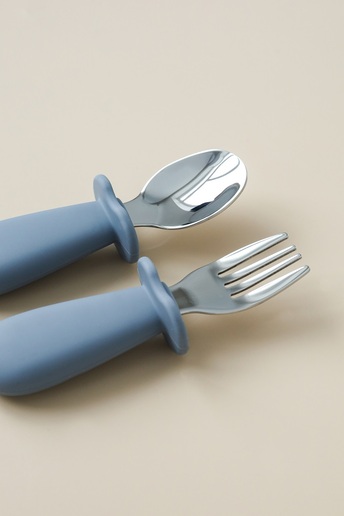 Ложка з виделкою Metal, Сіра - фото 1