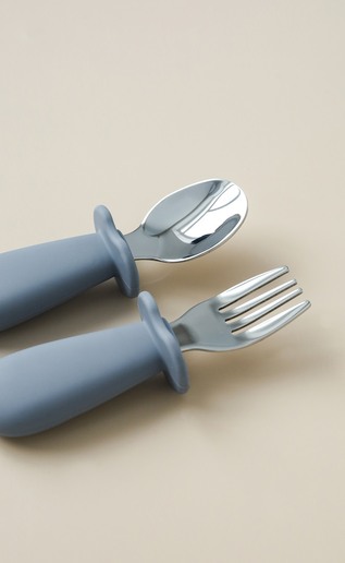 Ложка з виделкою Metal, Сіра - фото 1