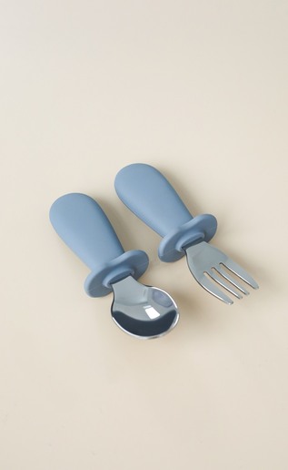 Ложка з виделкою Metal, Сіра - фото 2